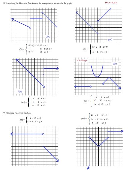 graphing linear piecewise functions worksheet
